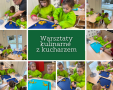 kolaż zdjęć przedszkolaków na warsztatach kulinarnych
