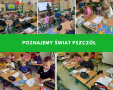 kolaż zdjęć pierwszaków w klasie 